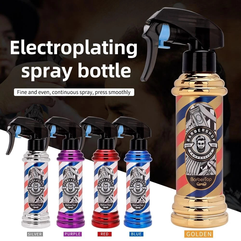 Barber Spray Bottle, Stylist Fine Mist Sprayer, 6.8 Ounces, Silvery