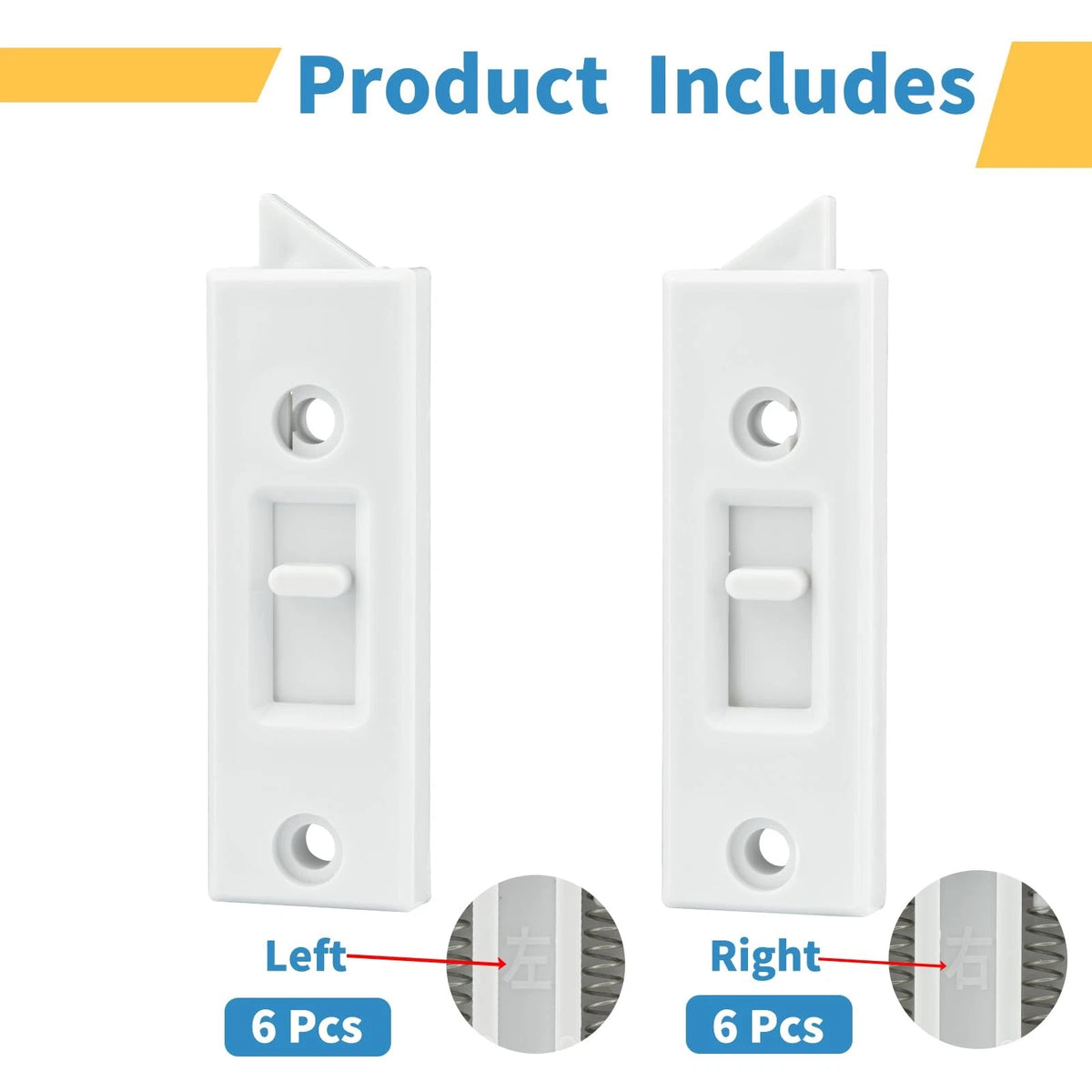 12 Pcs Window Latch Locks Spring Loaded Tilt 12 PCS, White