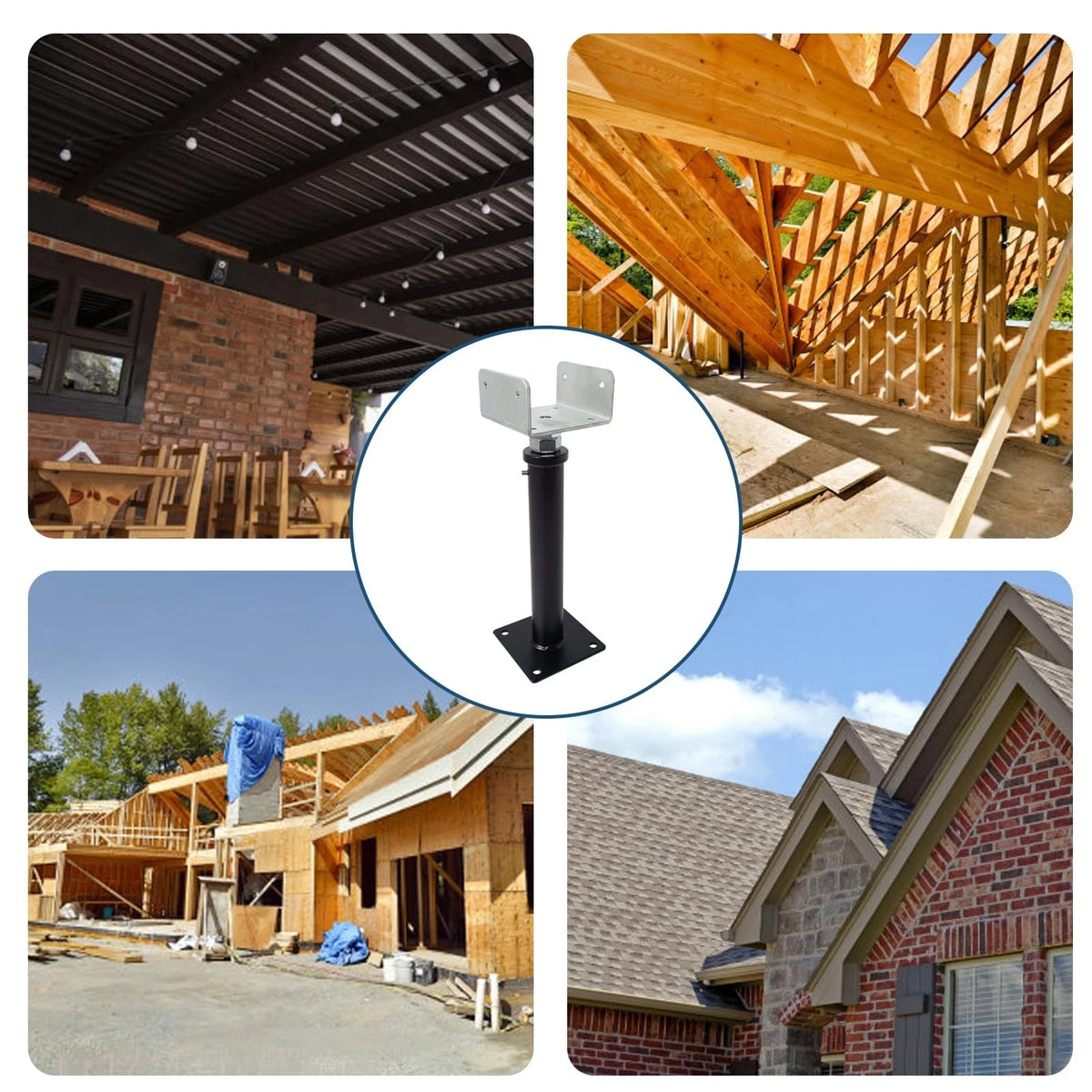 YXGJDP 2 Pack U-Shaped Floor Jack - Adjustable Steel Beam 11-15, Black