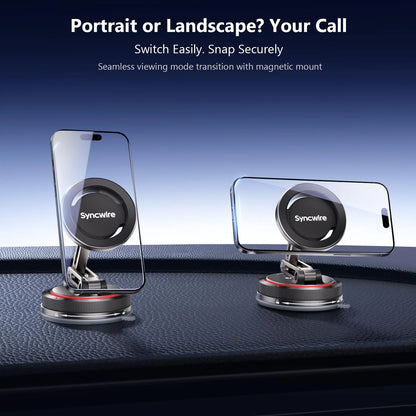 SYNCWIRE for MagSafe Car Mount [3-Axis] Nano Adhesive Gel + Strong black