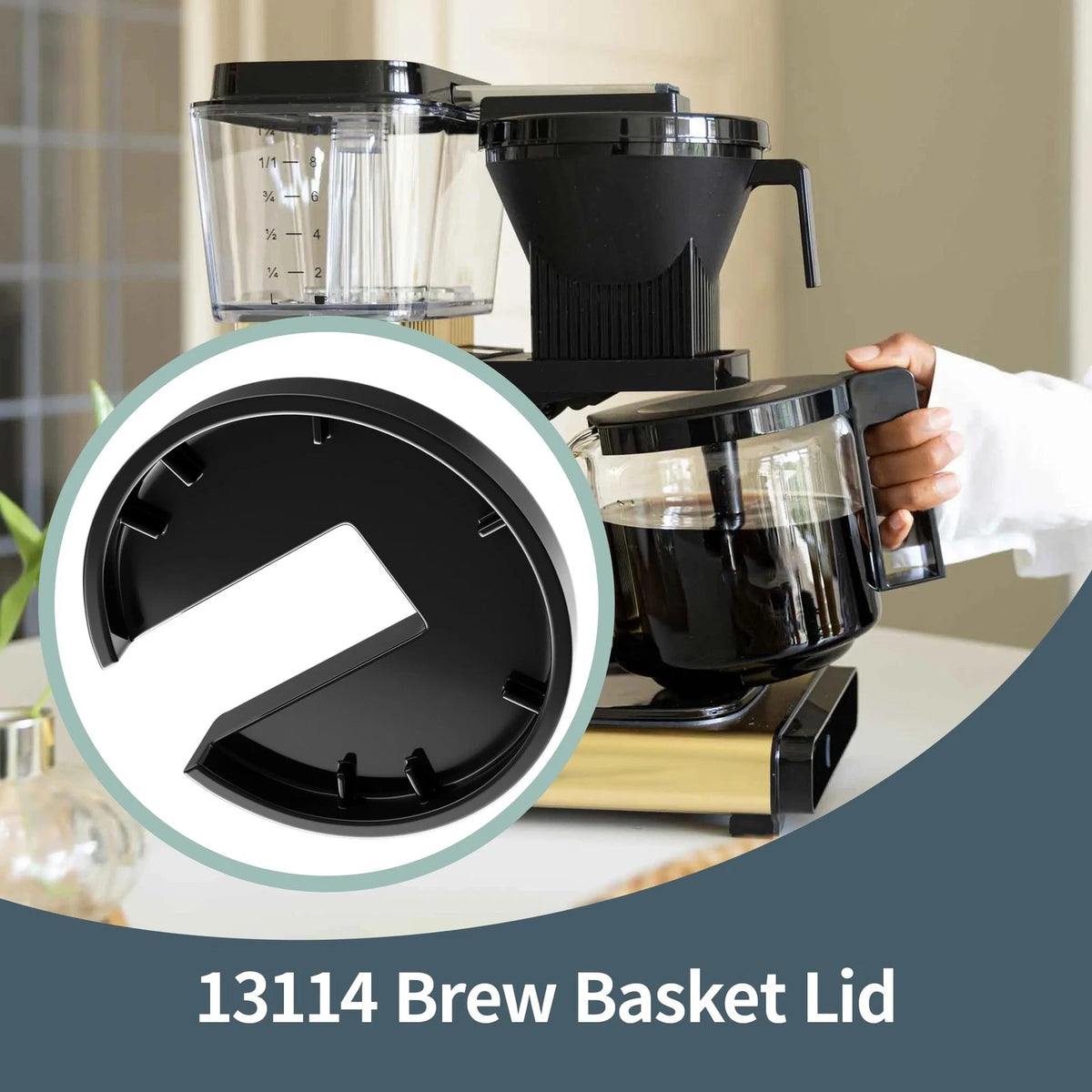 Replacement for Technivorm Moccamaster 13114 Brew Basket Lid - 5.6 IN, Black