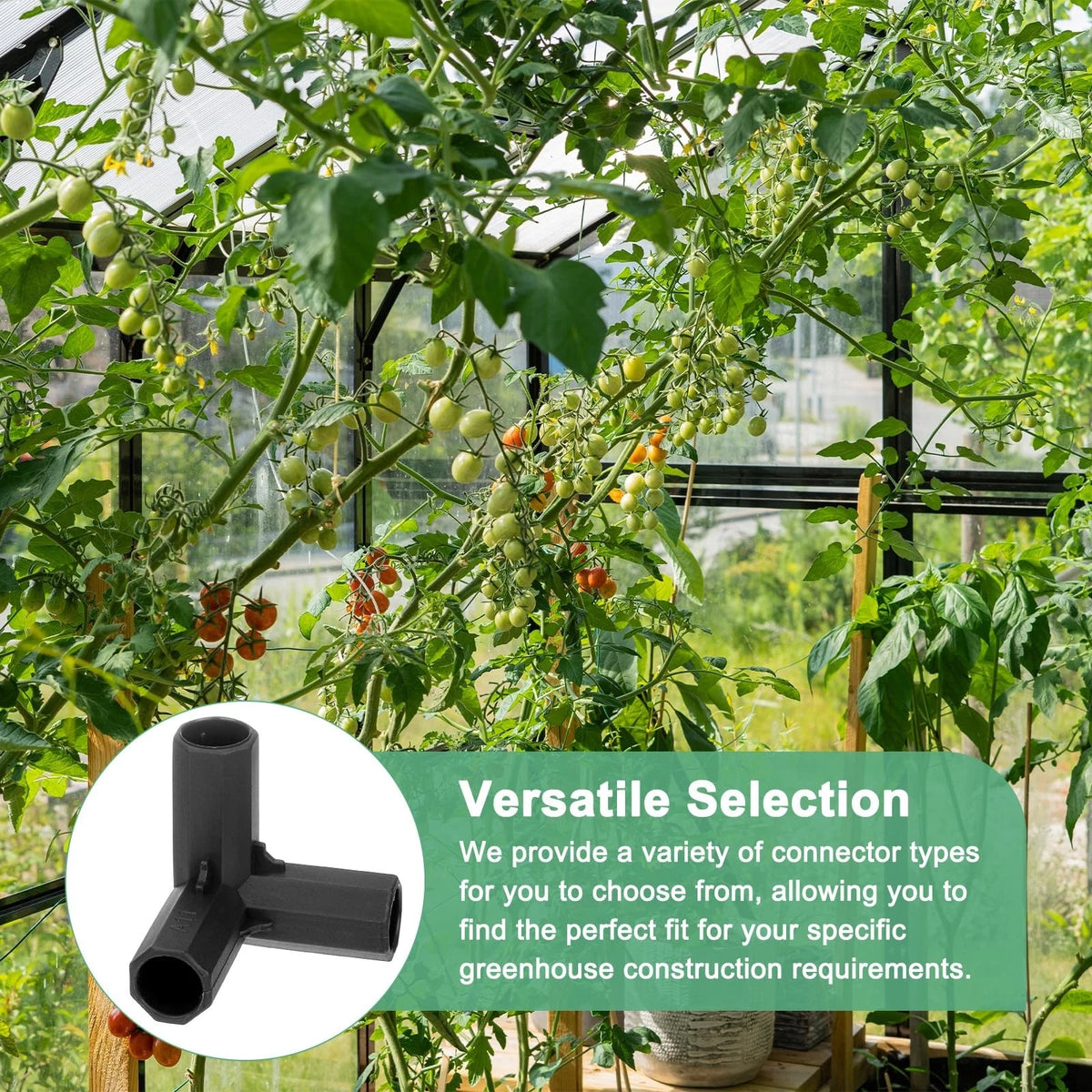 M METERXITY 4 Pcs 11mm Greenhouse Frame Building 3 Way Right Angle, Black