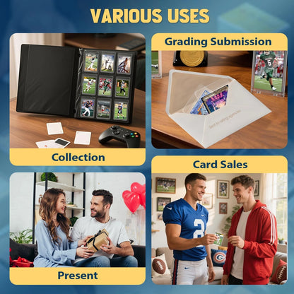 100ct Semi-Rigid Card Holder and Penny Sleeves, 100pcs+100pcs, Clear