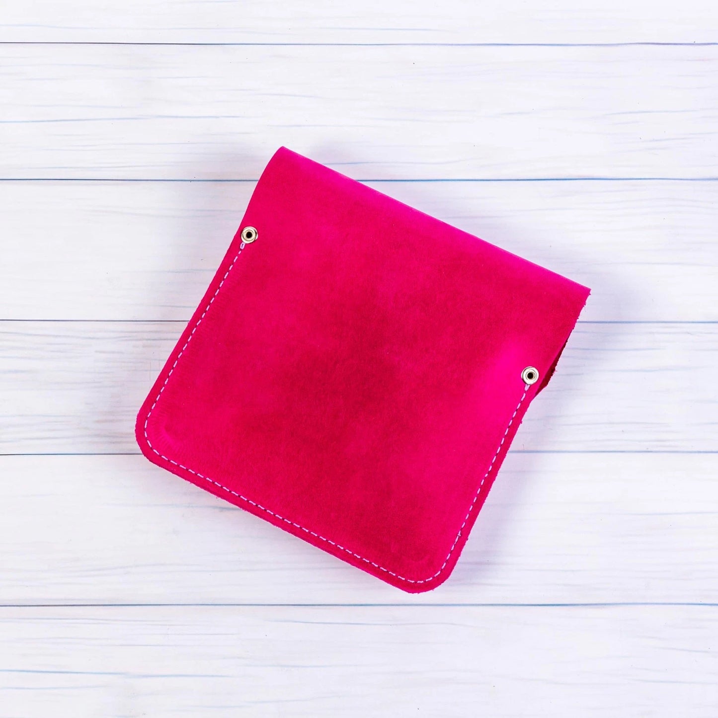 Leather Manicure Set Case Grooming Kit Organizer (Fuchsia) 5" x 5.1", Fuchsia