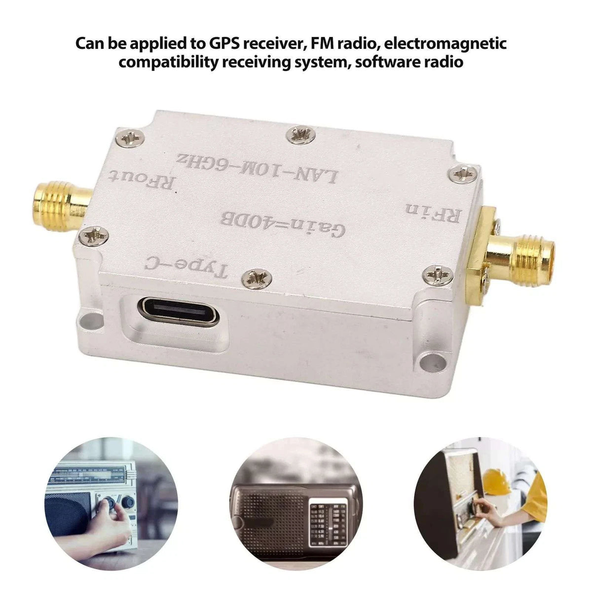 10M-6GHz RF Amplifier High Gain Driver Receiving Amplifier for GPS Receiver 40dB