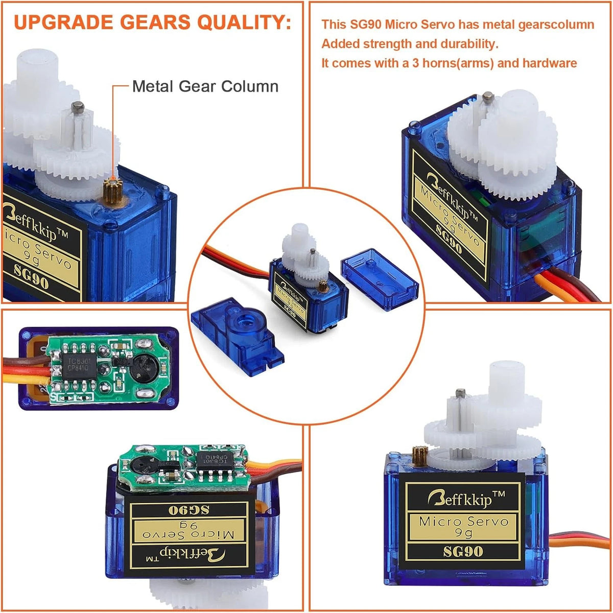 4Pcs SG90 9g Micro Servos for RC Robot Helicopter Airplane Controls Car Boat