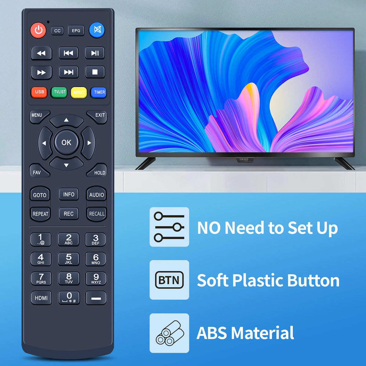 Remote Control For Mediasonic HomeWorx ATSC Digital Converter Box HW250STB