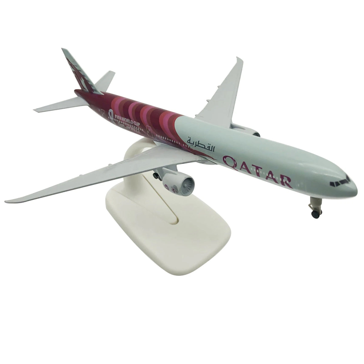1:400 Qatar World Cup B777 Airplane Alloy Model Souvenir Display with Stand F
