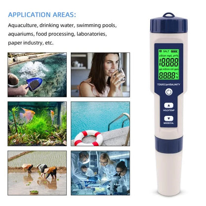Pool Salt Tester & PH Meter, Hofun Digital Salinity Meter and for...