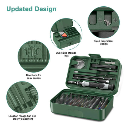 ORIA Precision Screwdriver Set, 132 in 1 Magnetic Repair Tool 132 IN 1, Green