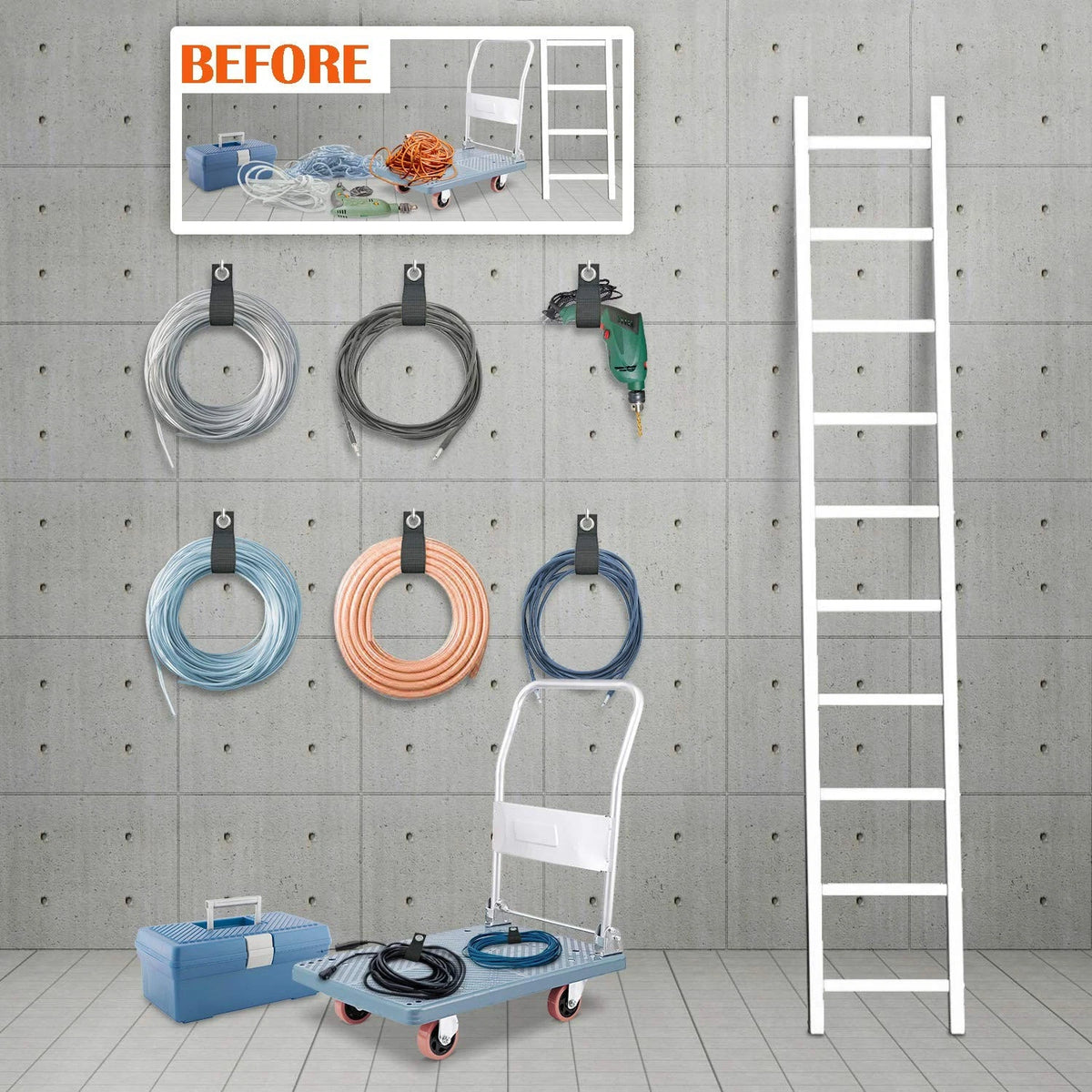 ZTSXLLIM Heavy-Duty Storage Straps (Assorted 10 2S/4M/2L/2XL - 10 PCS, Black