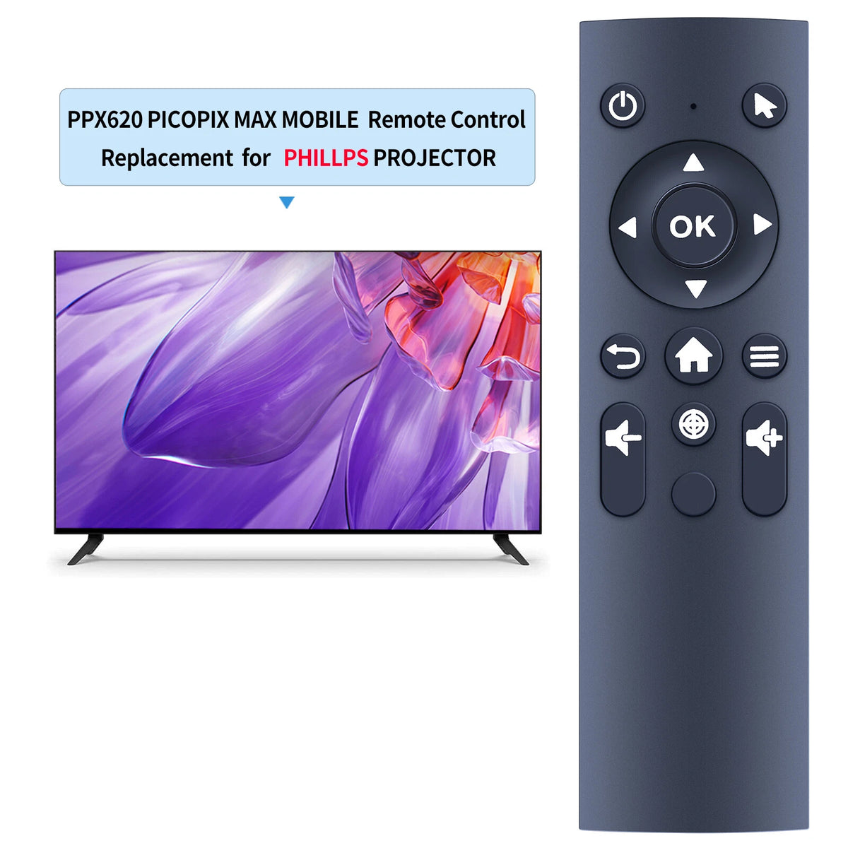 Replace Remote Control For Philips PicoPix Max PPX620 LED Projector