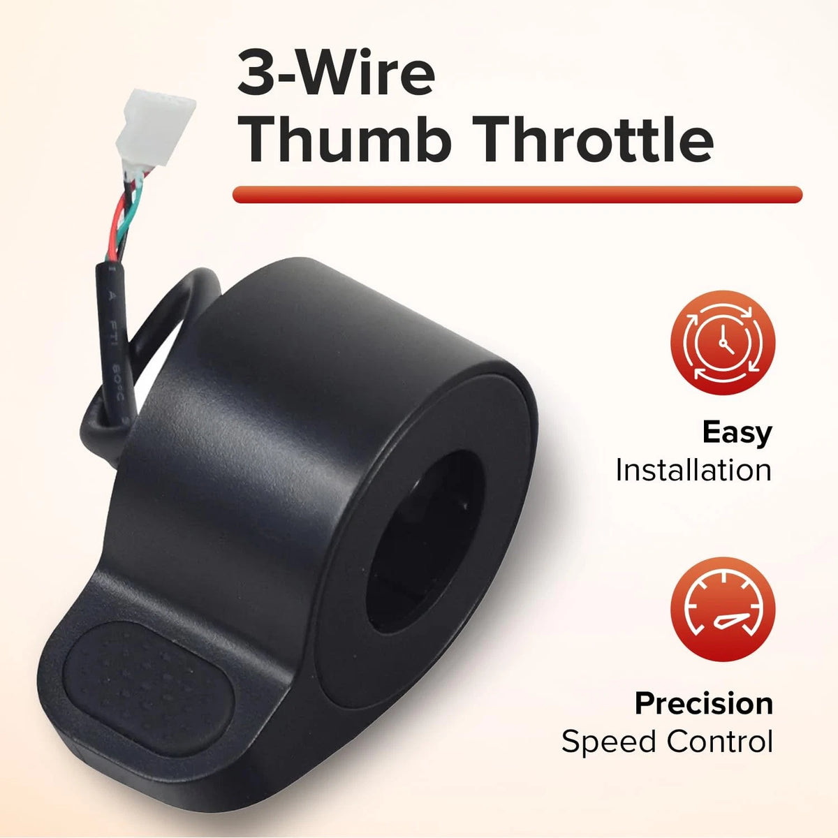 AlveyTech 3-Wire Thumb Throttle for GOTRAX Apex, Apex LE/XL/Pro, and Black