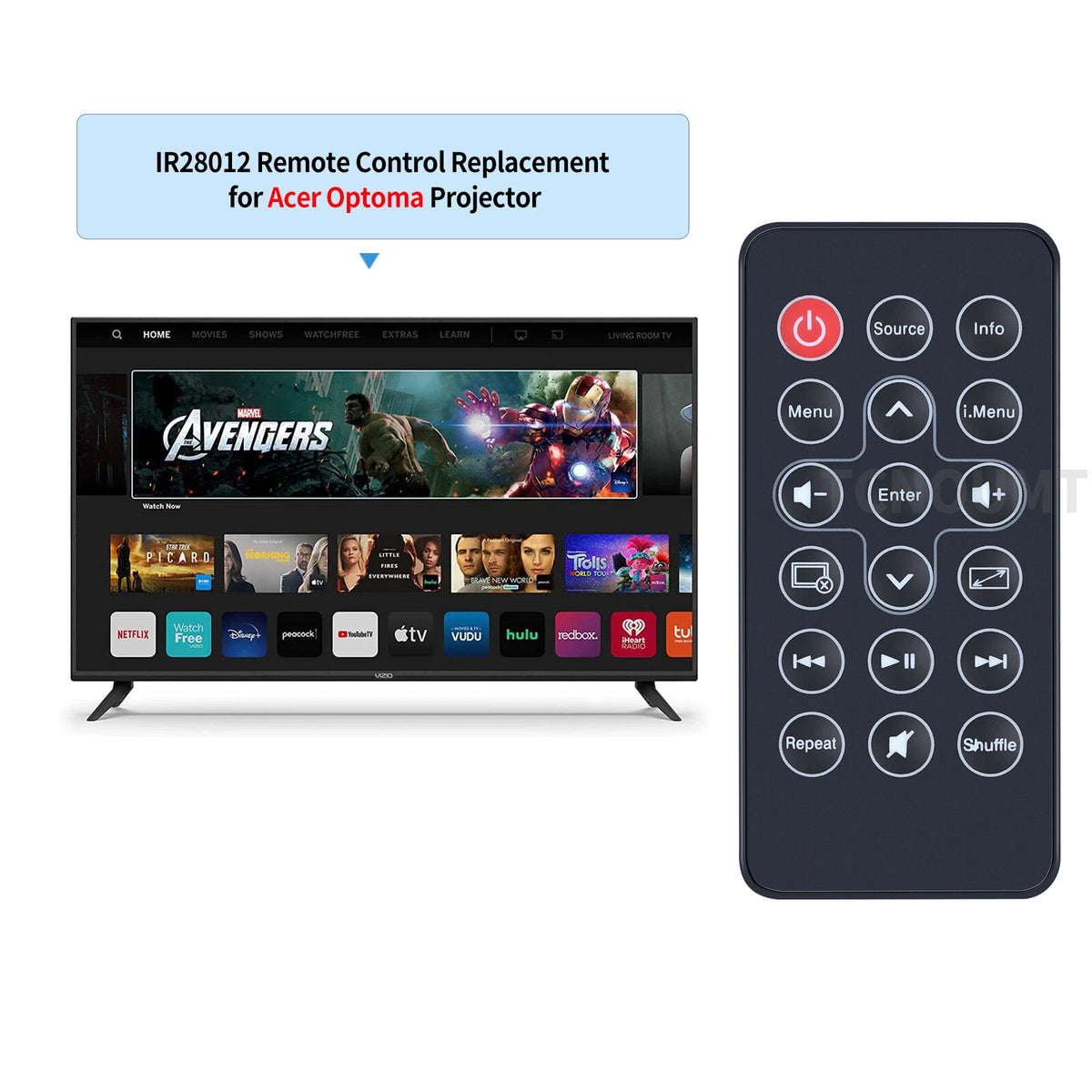 IR28012 For Acer Optoma Toshiba Dell Ricoh Projector Remote Control