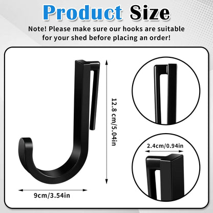Qiyaz 4 Pcs J Tool Hooks Plastic Multi Purpose Shed Accessories for Black