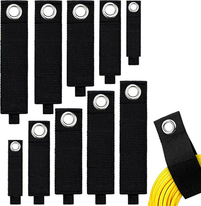 Zkptops 10Pcs Extension Cord Holder 5.5 x 2 x 0.25 inches, Black (10 Pieces)