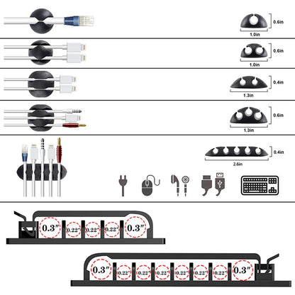 N NOROCME 192 PCS Cable Management Kit 4 Wire Organizer 192 PCS, Black