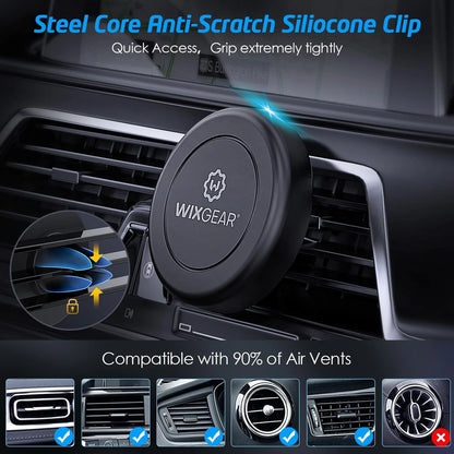 Magnetic Phone Holder for Car, WixGear [2 Pack] Universal  2 pack, Black