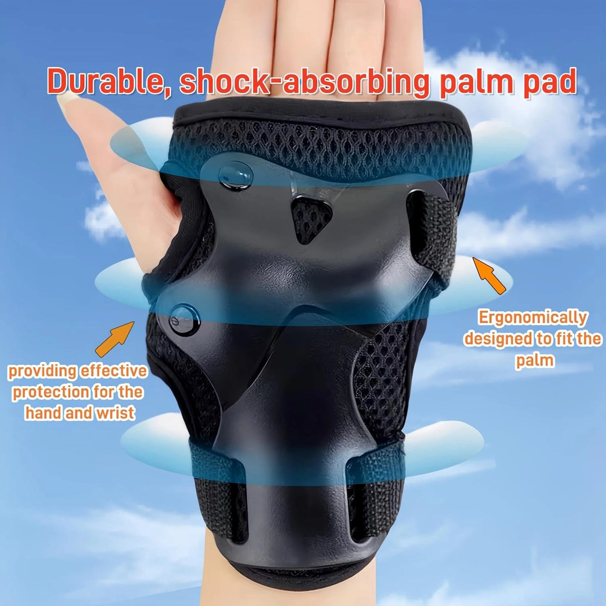 Kids Knee Pads and Elbow Set,Knee for Medium, black&red