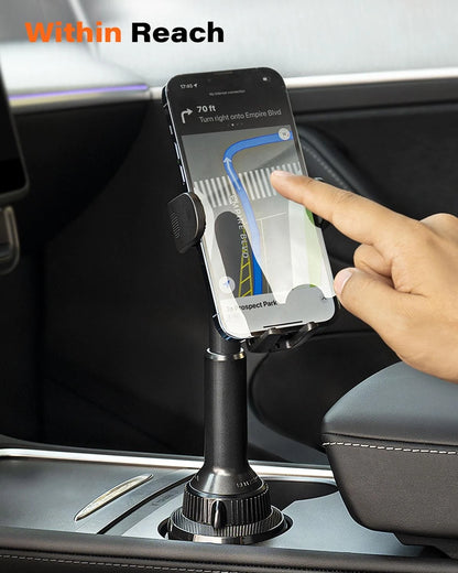 APPS2Car Universal Car Cup Phone Holder | Quick Extension Long Arm | Black