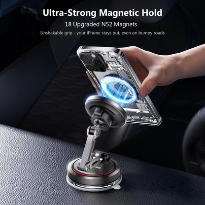 SYNCWIRE for MagSafe Car Mount [3-Axis] Nano Adhesive Gel + Strong black