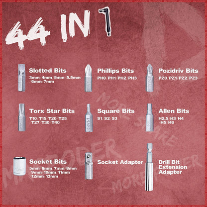 MASPODER Bike Tool Kit, 44 in 1 Multitool with Screwdriver Regular size, Red