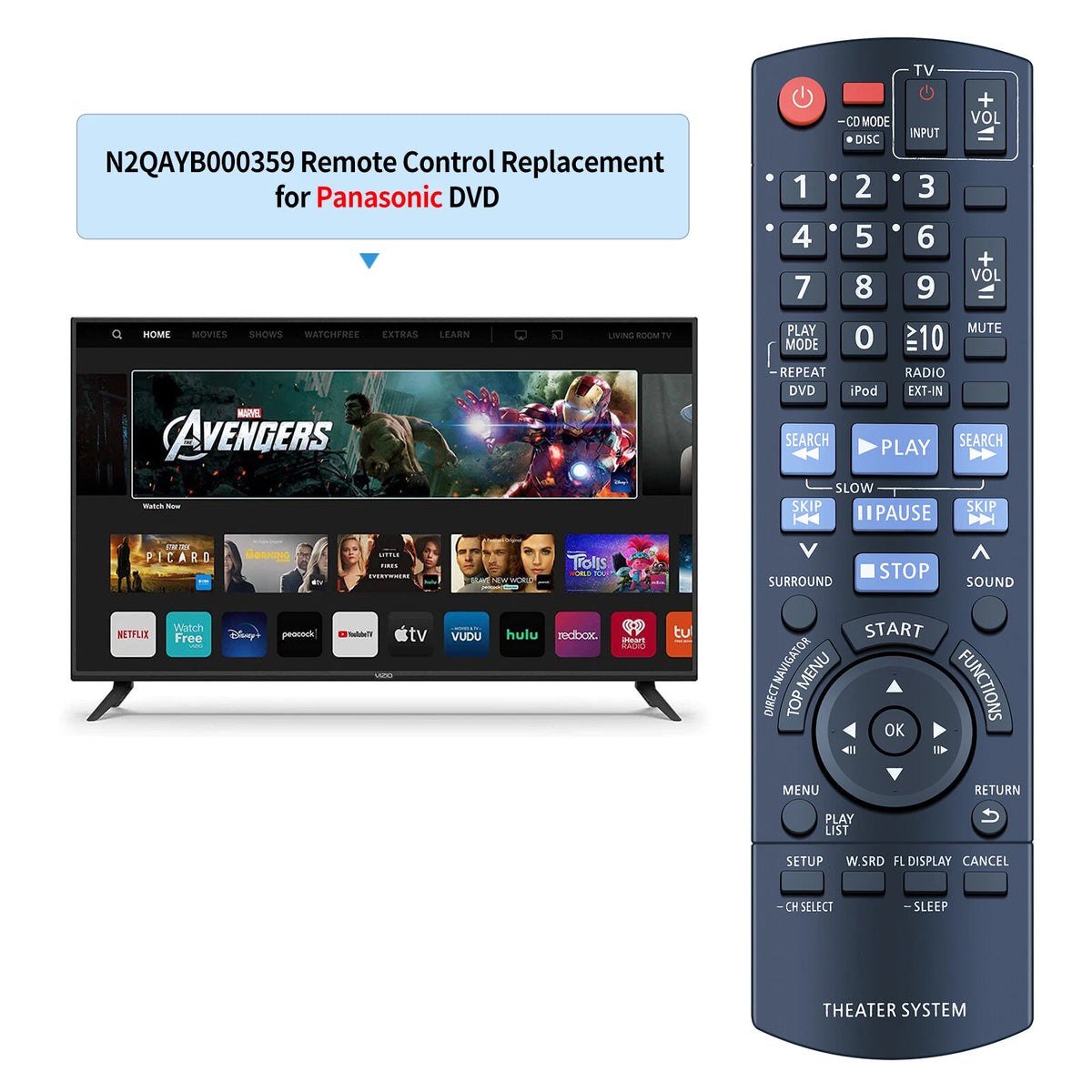 N2QAYB000359 Remote Control For Panasonic Home Theater SC-PT670 SC-PT673 SCPT770