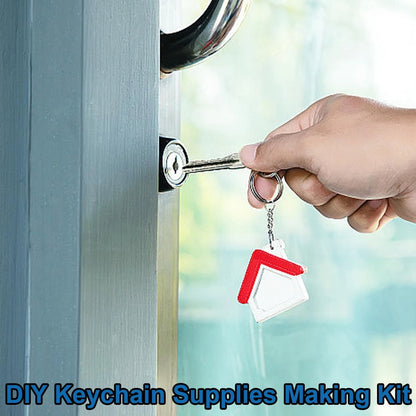 Seept 420Pcs 1" 25mm Keychain Making Kit, Including 140Pcs Sliver
