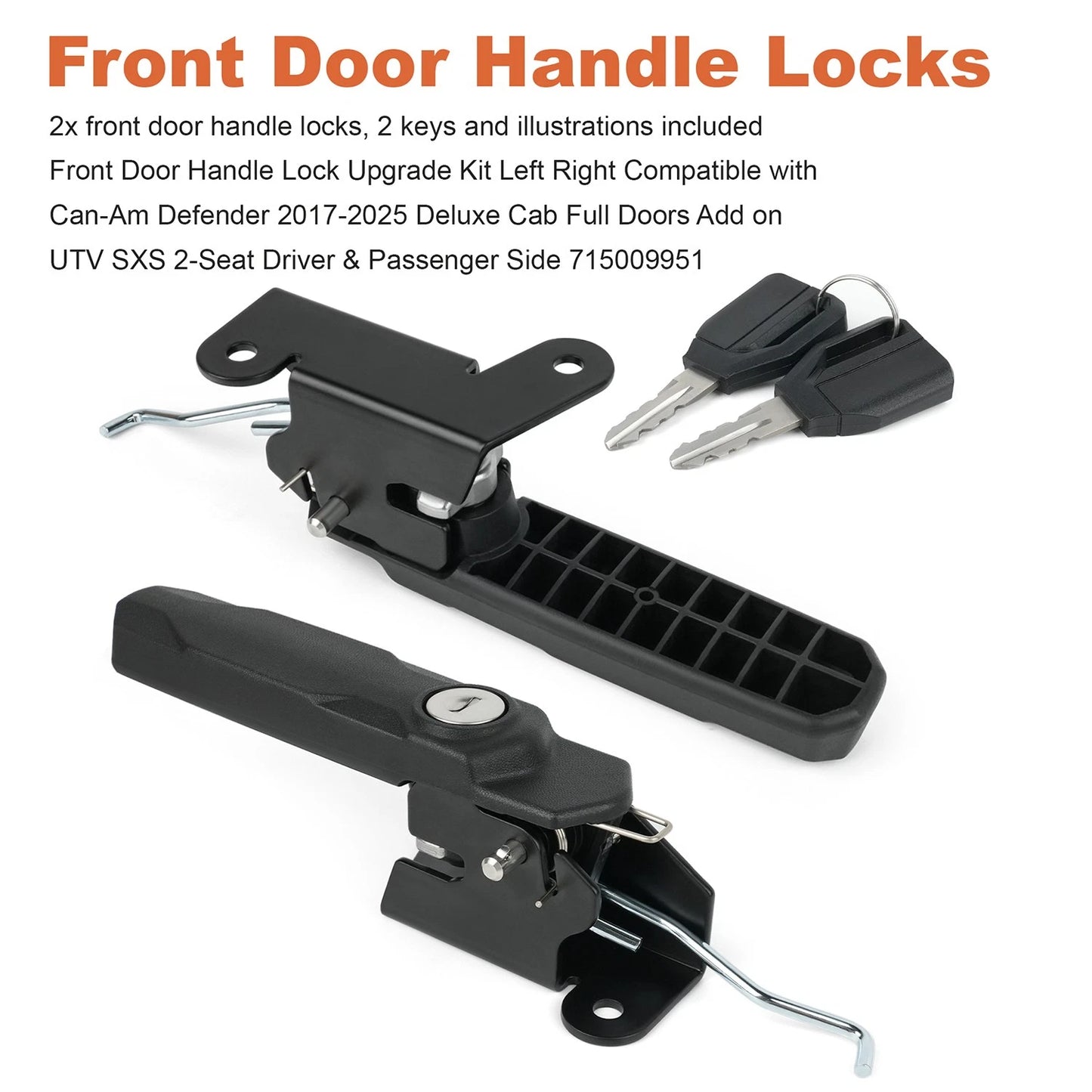 Front Deluxe Door Locks Upgrade Kit For Can-Am Defender 2017-2025 715009951
