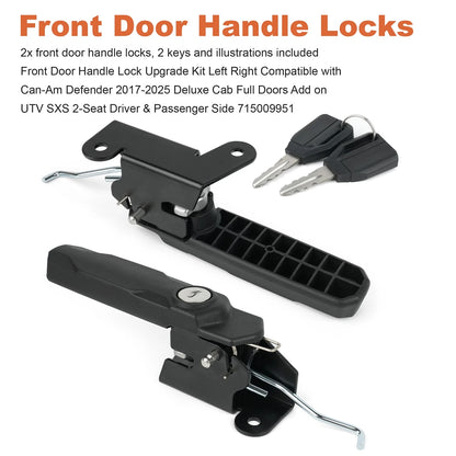Front Deluxe Door Locks Upgrade Kit For Can-Am Defender 2017-2025 715009951