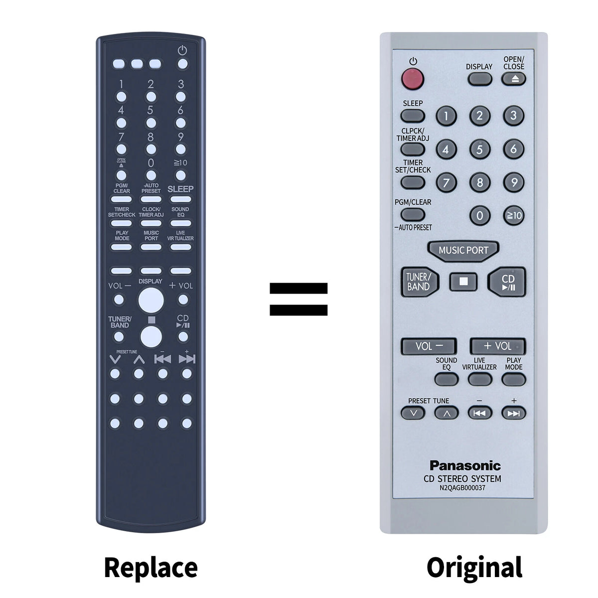 N2QAGB000037 Replacement Remote Control For Panasonic SA-EN25 SA-EN25P SA-EN26