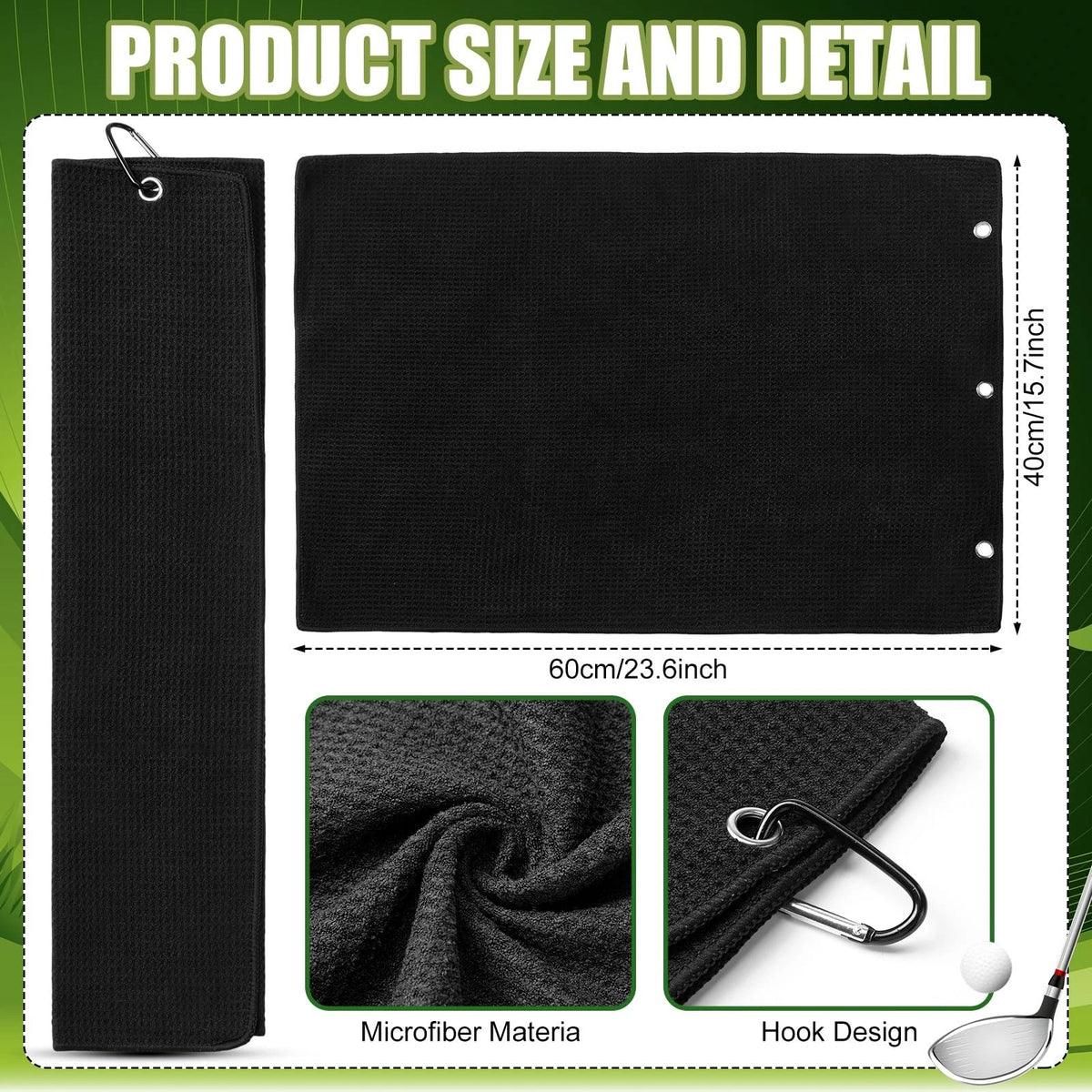 Teyva Daily 7 Pcs Golf Accessories Kit Cleaning Include black