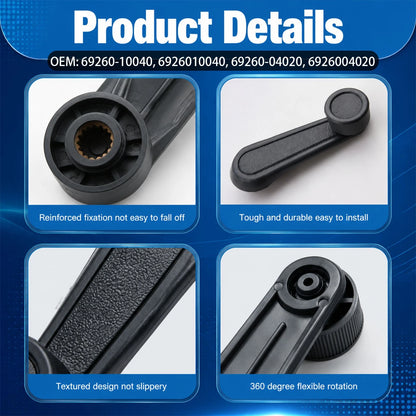 2PCS ABS Gray Interior Window Crank Handle Fits for Toyota Starlet 1981-1984