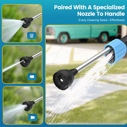 Car Wash Foam Gun for Garden Hose, with Microfiber Universal Size, Blue
