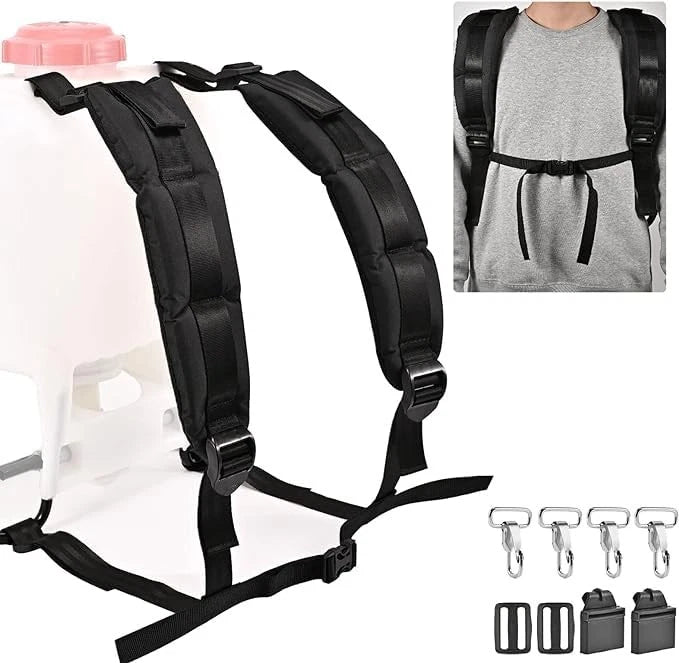 WOEKBON Backpack Sprayer Replacement Straps with Spare Adjustable, Black