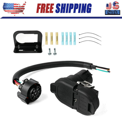 7 Way Trailer Tow Hitch Connector Receptacle Harness Installation Kit
