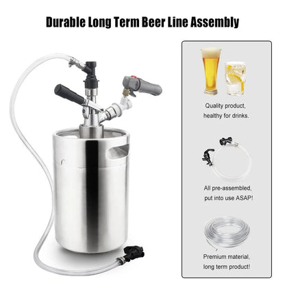 FERRODAY 3ft Ball Lock Beer Line Assembly 1 Count (Pack of 1), Transparent