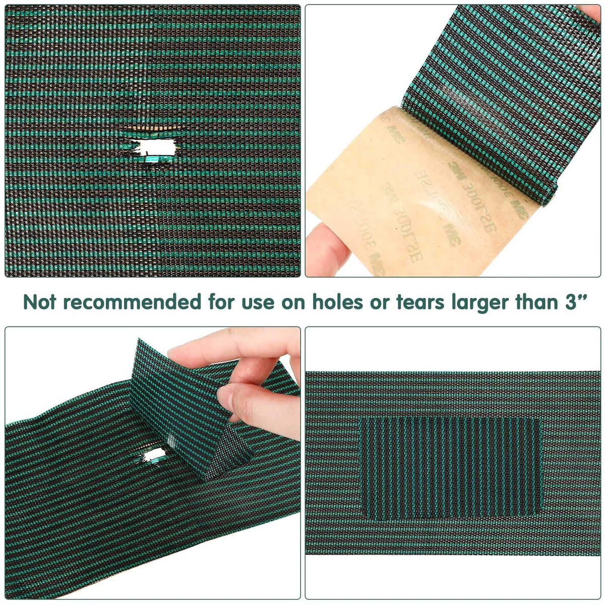 Pool Safety Cover Patch Kit Swimming 4 x 8 Inch, Green