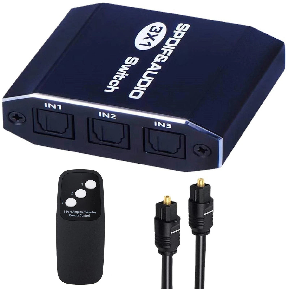 3 in 1out  Aluminum Spdif Toslink Optical Digital Audio Splitter Switch Hub