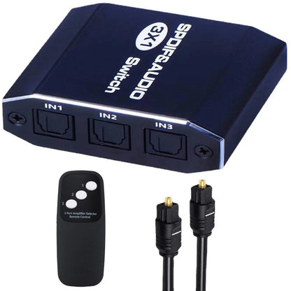 3 in 1out  Aluminum Spdif Toslink Optical Digital Audio Splitter Switch Hub