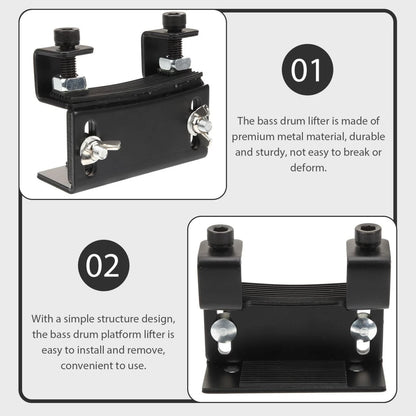 Metal Low Drum Booster - Adjustable Bass Lift for 11x9.5cm, Black