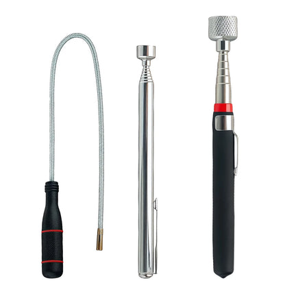 3-Pack Magnetic Pickup Tools 15 & 3.5 3 PCS (Telescoping & Bendable), Silver