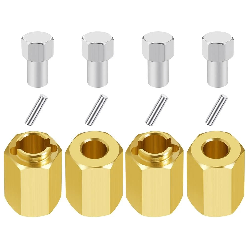 MOHERO 4Pcs 15g Brass Wheel Hubs 10mm Extenders Hex Adaptor for 1/18 RC...