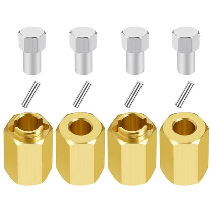 MOHERO 4Pcs 15g Brass Wheel Hubs 10mm Extenders Hex Adaptor for 1/18 RC...