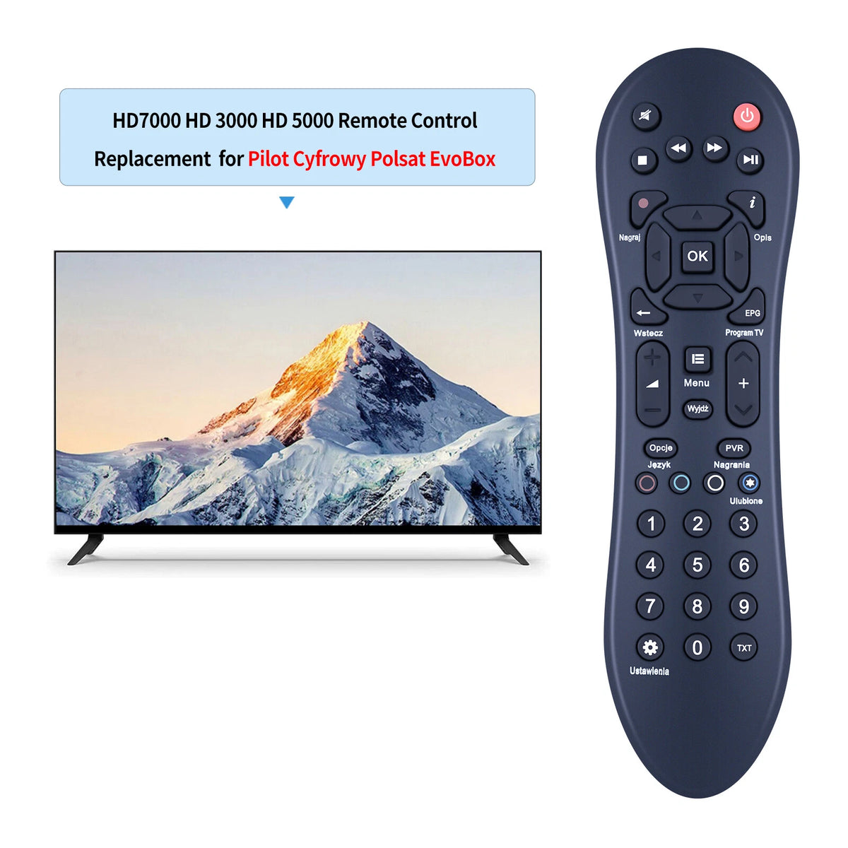 Remote Control For Pilot Cyfrowy Polsat EvoBox HD3000 HD5000 HD6000 HD7000