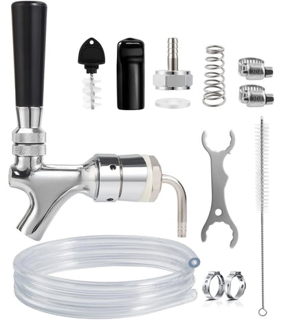Hilangsan Draft Beer Faucet Line 5ft beer line kit, Silver Hose Clamps