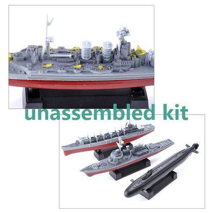 8PCS Unassembled Kit DIY Model Cruiser Frigate Submarine Battleship Warship