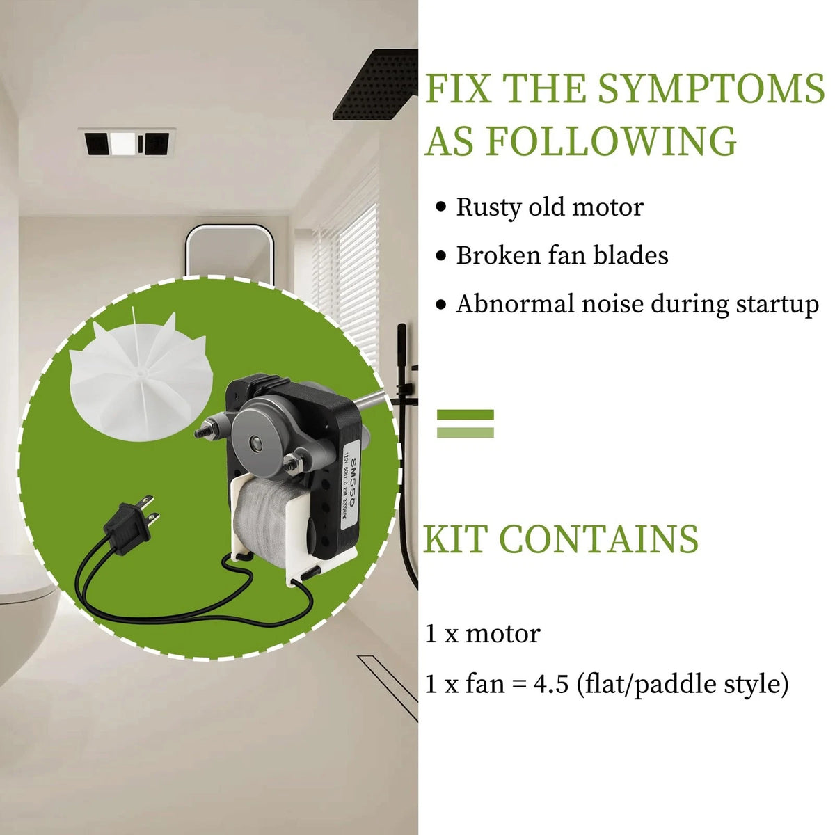 Universal Bathroom Fan Motor Replacement - SM550 Electric Vent Kit...
