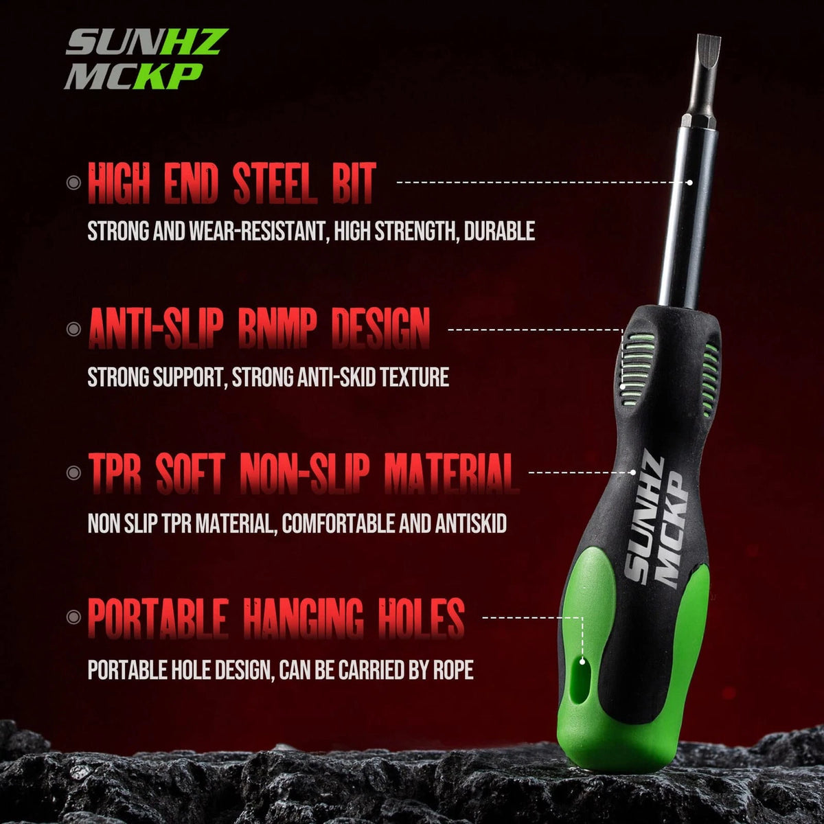 SUNHZMCKP 8 in 1 Screwdriver, Portable 8 IN 1 Black, Green