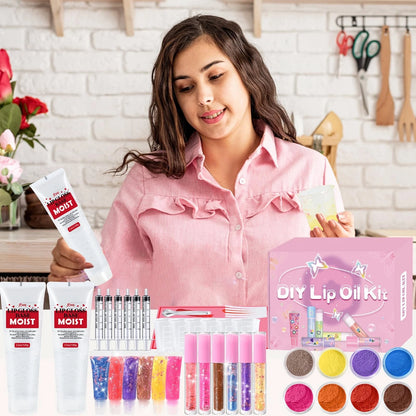 JUYRLE Lip Gloss Making Kit- DIY Fun Kit, 1 Fl Oz (Pack of 1), pink